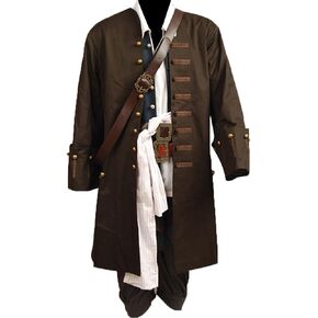 رجال القراصنة Cosplay Costume Pirate Jack Outfit Coat Belt Cosplay Props Halloween