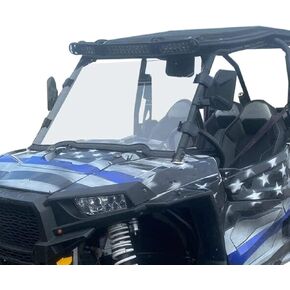 ECOTRIC Full Clear Windshield - Compatible with Polaris RZR 4, 900, S 900, S 1000, XP TURBO, S4 900 EPS, XP 1000