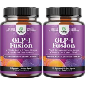 GLP-1 Berberine Supplement - One a Day Healthy Gut Berberine Complex with Panax Ginseng Turmeric Curcumin & Cayenne Pepper for Metabolic Balance - Gluten Free Vegan and Non-GMO (2 Month Supply)