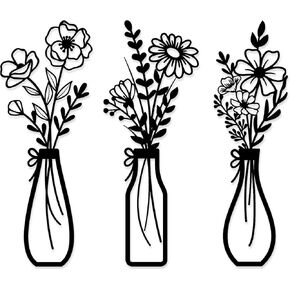 3 Pieces Metal Floral Wall Art Flowers Wall Decor, Rustic Farmhouse Flower Wall Decors for Bathroom Living Room Kitchen Dining Room Bedroom, Housewarming Gifts, Beige, Colorful in Saudi Arabia