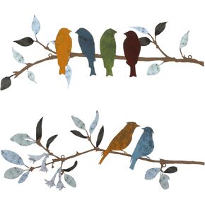 Demissle 2 PCS Metal Birds Wall Art Decor
