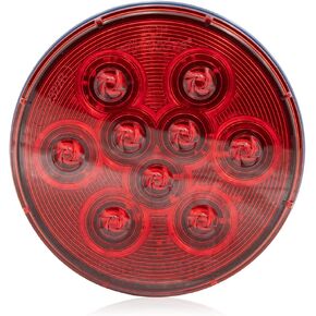 Maxxima 4" Round Red LED Stop/Turn/Tail Light, 12/24VDC Dual Voltage