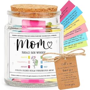 Mothers Day Gifts For Mom,Birthday Gifts For Mom From Daughters,Son-New Mom Gift, Mother In Law - Bible Jar For Mom with 90 Bible Verse