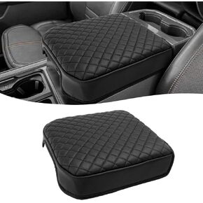KBH Center Console Armrest Cover for 2023-2025 F250 F350 F450 F550 Super Duty, Bucket Seat, Vinyl Leather Trim, Arm Rest Lid Cushion Protector, Anti-Scratch, Black