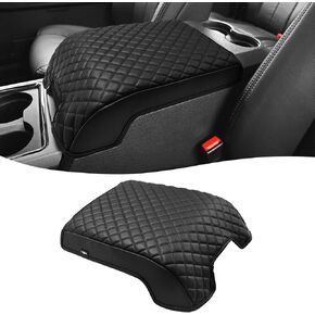 KBH Center Console Cover for Ford F250 F350 F450 2011 2012 2013 2014 2015 2016, Vinyl Leather Trim, Car Armrest Cushion, Bucket Seat, Anti-Scratch, Black