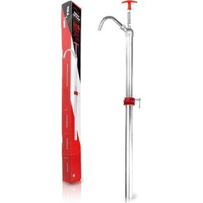 TERA PUMP Heavy Duty Portable Vertical Lift Up Down Manual Lift Action Barrel Drum Pump to use with Diesel, Petroleum Based Media, 15 up to 55 Gallon Drum Barrels, w/Telescopic Tube (Model: TRLTSTEEL)