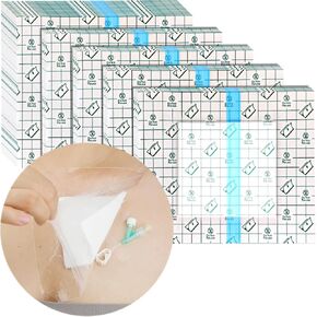 Waterproof Dialysis Catheter Shower Cover | 10x10 Inch Shower Protector with Non-Stick Center Pad | PICC Line Bandage Patch Dressing Wounds Chest Port PD Peritoneal Dialysis Accessories (Pack of 25)