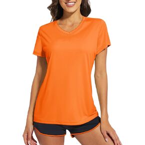 Women's Short Sleeve Shirts Workout Tops UPF 50+ Sun Protectioin Quick Dry V Neck T Shirts Athletic