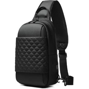 Sling Bag Chest Shoulder Backpack, Crossbody Sling Backpack for Men, Waterproof Single Shoulder Dayback with USB Charging Port for Commuting