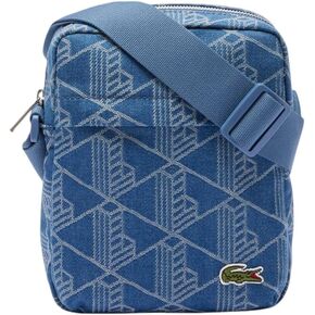 Lacoste Unisex Denim Monogram Crossover Bag, Mono Jacquard Denim, One Size