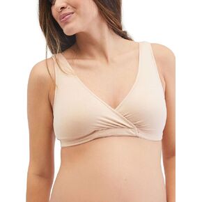Motherhood Maternity Women's Soft Cotton Spandex Wrap Front Maternity & Nursing Sleep Bralette Bra S-3x