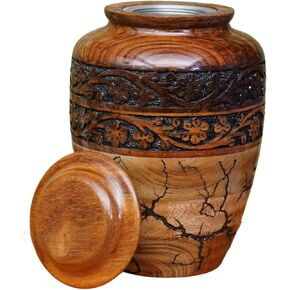 Best Urn for Human Ashes Large Wooden urn for Cremation Adult urn Box for Ashes Personalized Wooden urn Burial urn for Funeral Wood Box, Rosewood Natural