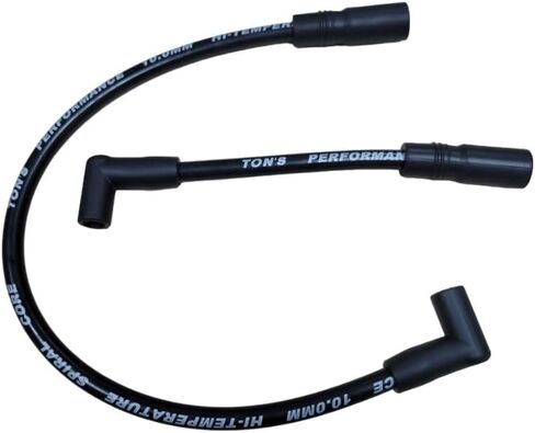 Black 10mm Spark Plug Wires Compatible for Harley Davidson Big Twin 1999-2017 FXD Dyna FXST Softail TONS-99DYNA-10mm in Kuwait
