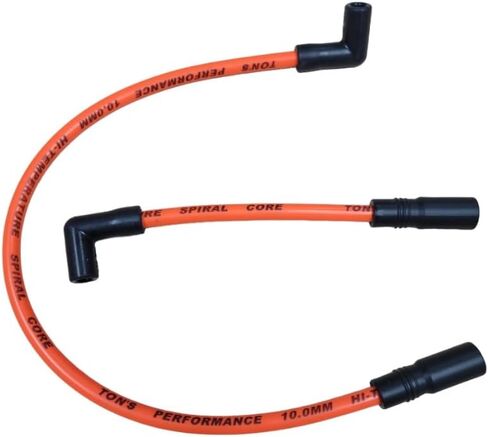 Black 10mm Spark Plug Wires Compatible for Harley Davidson Big Twin 1999-2017 FXD Dyna FXST Softail TONS-99DYNA-10mm in Kuwait
