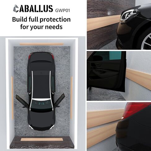 GWP01 Wood Grain Grage Wall Protector Door Aborts ، وملحقات المرآب ، وسدادة وقوف السيارات للمرآب ، وخالية من الأدوات ، ومصممة في ألمانيا (حبة خشبية 4.5 ملم) in Kuwait