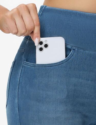 THE GYM PEOPLE Women's High Waisted Jeggings Pants Stretchy Tummy Control Skinny Jean Leggings with Pockets in Saudi Arabia