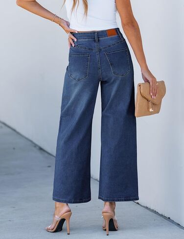 luvamia Wide Leg Jeans for Women High Waisted Relaxed Fit Trendy Stretchy Denim Pants Ankle Trouser Jeans with Pockets in Kuwait