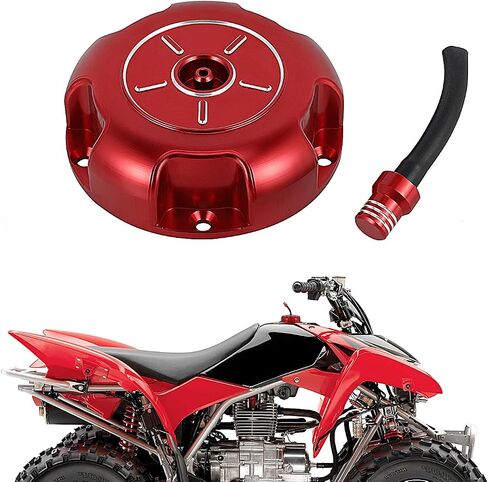 ATV Fuel Cap Billet Gas Cap Cover for Foreman 450 500, Rancher 350 400, Recon 250, TRX 250EX 250X, Rubicon 500 650 680, TRX 90 90EX 90X Red, Good Seal, Easy to Twist Open and Tighten in Saudi Arabia