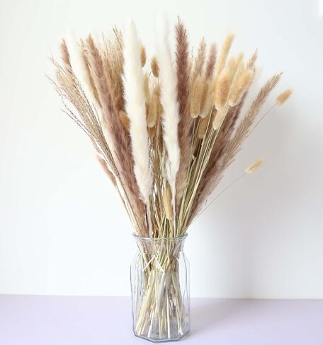 100 سيقان مجففة بامباس العشب ، بوهو جدول ديكور طاولة القصب الطبيعي phragmites العشب ، عشب بامباس كبير ، باقة زهور ذيول الأرنب لترتيبات الزفاف الزفاف in Kuwait