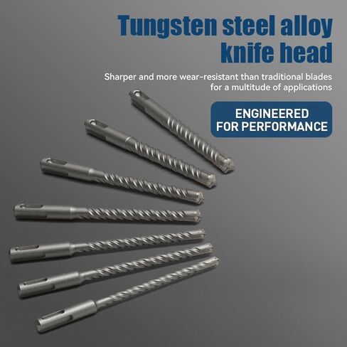 مجموعة SDS-Plus Plus Plus Drill & Chisel ، كربيد التنغستن ، للخرسانة والأسمنت والبناء ومواد البناء الأخرى in Kuwait