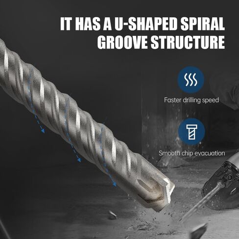 مجموعة SDS-Plus Plus Plus Drill & Chisel ، كربيد التنغستن ، للخرسانة والأسمنت والبناء ومواد البناء الأخرى in Kuwait