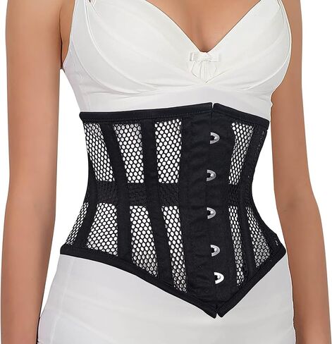 Women's Steel Boned Corset Short Torso Heavy Duty Truly Waist Training Underbust Corsets (SB) in Kuwait