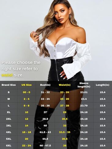 Kaei&Shi Long Sleeve Corset Tops,Off The Shoulder Overbust Corsets Top,Women Strapless Renaissance Costume in Kuwait