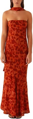 Women Strapless Floral Dress with Sarf Mesh Tube Maxi Dress Summer Cocktail Wedding Guest in Saudi Arabia