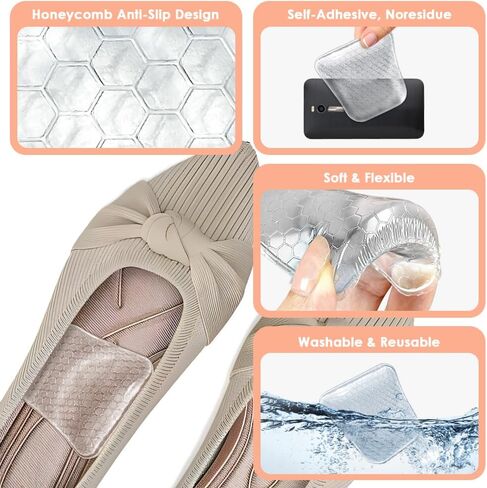 High Arch Support Inserts for Women, Foot Arch Support Pads for Flat Feet, Gel Arch Inserts for Plantar Fasciitis & Pain Relief (Clear, Low+High) in Kuwait