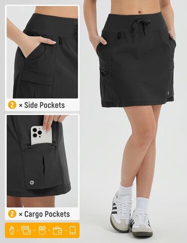 Baleaf للسيدات 16 "شحنات التنورة Skirt Skirt عالية الخصر مع جيوب الجولف تمرين UPF 50+ حماية الشمس سريعة الجافة in Saudi Arabia