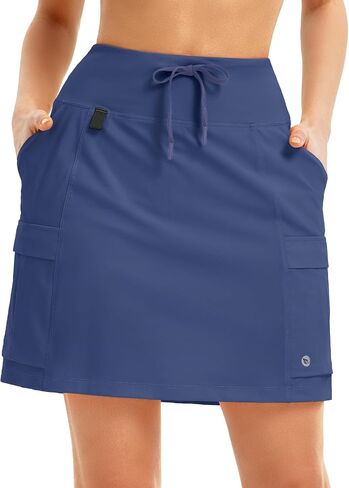 baleaf Women's 16" Hiking Cargo Skort Skirt High Waisted with Pockets Golf Workout UPF 50+ Sun Protection Quick Dry in Saudi Arabia