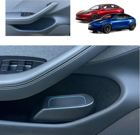 لنموذج Tesla y Trash Can Tesla Model 3 Trash Bin for 2018-2024 Tesla Small Car Trash Can for Door Door Model 3 Front Door Trash Garbage Bin W/Lid (Tesla Left Side) in Kuwait