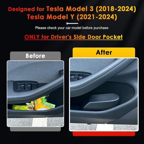 لنموذج Tesla y Trash Can Tesla Model 3 Trash Bin for 2018-2024 Tesla Small Car Trash Can for Door Door Model 3 Front Door Trash Garbage Bin W/Lid (Tesla Left Side) in Kuwait
