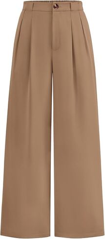 KIRUNDO Wide Leg Dress Pants for Women High Waisted Office Work Trousers Business Casual Slacks Button Flowy Palazzo Pant in Kuwait