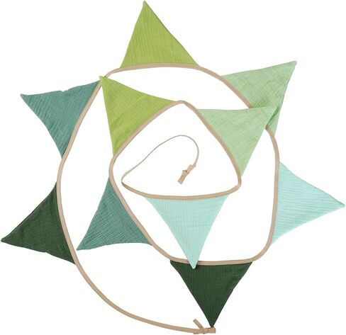 Pennant Banner Bunting Flags Green, Garland Triangle Banners Olive Green Fabric for Kids Jungle Safari Summer Birthday Baby Shower Wedding Party Nursery Playroom Decor(Green) in Saudi Arabia