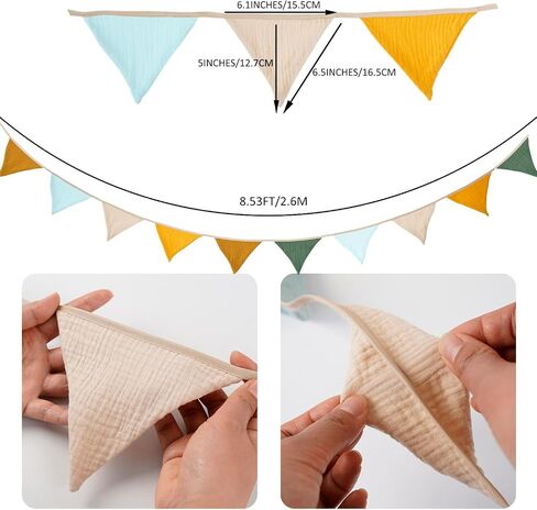 Pennant Banner Bunting Flags Green, Garland Triangle Banners Olive Green Fabric for Kids Jungle Safari Summer Birthday Baby Shower Wedding Party Nursery Playroom Decor(Green) in Saudi Arabia
