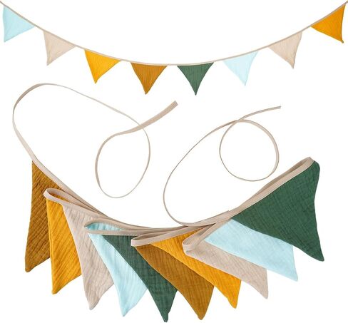 Pennant Banner Bunting Flags Green, Garland Triangle Banners Olive Green Fabric for Kids Jungle Safari Summer Birthday Baby Shower Wedding Party Nursery Playroom Decor(Green) in Saudi Arabia