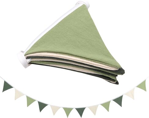 Pennant Banner Flags, Toddler Room Decoration Pennant, Garland Triangle Banners Fabric, for Nursery Decor Baby Birthday Boho Wedding Shower Party Event. (Sage Green Pennant Banner Flags) in Kuwait