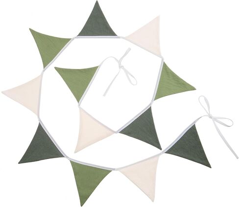 Pennant Banner Flags, Toddler Room Decoration Pennant, Garland Triangle Banners Fabric, for Nursery Decor Baby Birthday Boho Wedding Shower Party Event. (Sage Green Pennant Banner Flags) in Kuwait