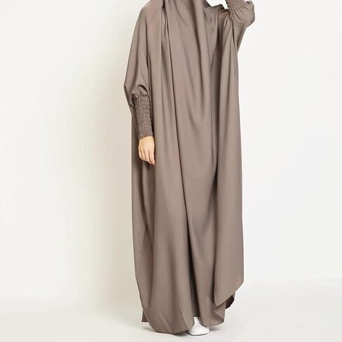OBEEII Muslim Dress for Women, Prayer Robes Plain Loose Islamic Middle East Dubai Turkish Max Kaftan Full Length Hijab Dress in Saudi Arabia