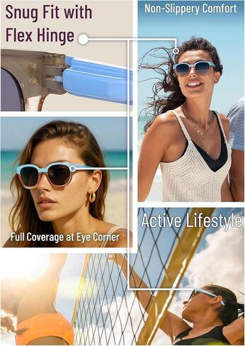 Leafael Polarized Sunglasses Women's Trendy Two Tone Design, UV400 100% Protection, Retro Square Frame, Lifestyle & Active in Saudi Arabia