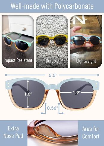 Leafael Polarized Sunglasses Women's Trendy Two Tone Design, UV400 100% Protection, Retro Square Frame, Lifestyle & Active in Saudi Arabia