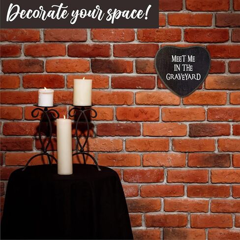 Til We Are Ghosts - Gothic Wooden Wall Art - 6.5 X 5 Inch Heart-Shaped Wood Plaque With A Hook On Back Side, Living Room, Gifts For Women Men Lover, Birthday, Valentine's Day - C04 in Saudi Arabia