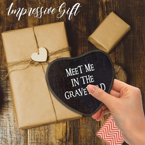 Til We Are Ghosts - Gothic Wooden Wall Art - 6.5 X 5 Inch Heart-Shaped Wood Plaque With A Hook On Back Side, Living Room, Gifts For Women Men Lover, Birthday, Valentine's Day - C04 in Saudi Arabia