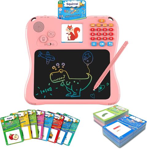 EASEGMER 3 in 1 Educational Learning Toys - 8'' Drawing Tablet and 130 Talking Flash Cards Toddler Learning Tablet and Preschool Learning Activities, Best Gift for Girls/Boys 3-12 Years in Kuwait