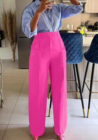 YOOTIKO Womens Wide Leg Dress Pants High Waisted Straight Leg Slacks Business Casual Work Trousers in Saudi Arabia