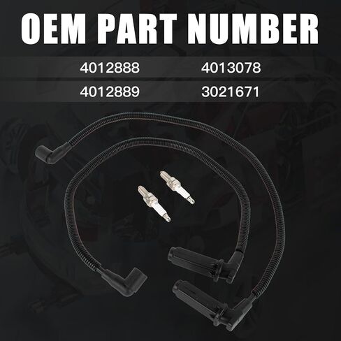 Spark Plug 3021671 & Wires 4012888 4012889 مع مجموعة Caps متوافقة مع Polaris Ranger Crew 800 RZR 4 S 800 2011-2017 4013078 in Kuwait