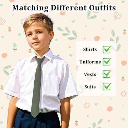 Boys Tie Self-tied Cotton Ties for Boys, Solid Color Kids Tie for School Uniforms Graduations Parties Daily Wear in Saudi Arabia
