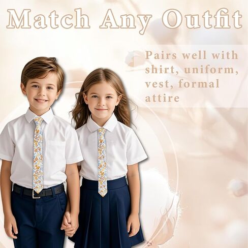 Boys Tie, Floral NeckTie for Children Cotton Kids Ties Self-Tie School Ties for Wedding Graduation Uniform Party in Saudi Arabia