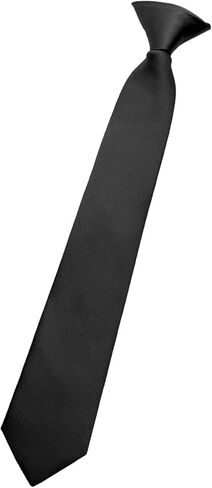 Clip on Ties for Boys Black Red 14" School Solid Color Pre-tied Kids Necktie for Graduation Shirt Uniforms Casual in Saudi Arabia